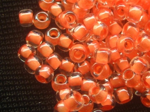 11/0 10g TOHO Rocailles Crystal Dark Coral Lined