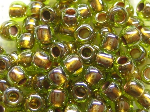 11/0 10g TOHO Rocailles Gold Lined Peridot