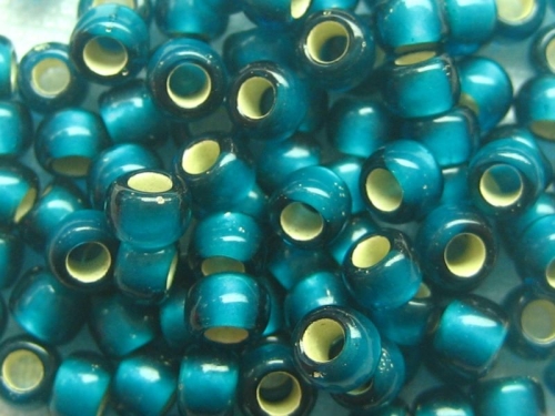 15/0 Rocailles TOHO Silverlined Frosted Teal Petrol blaugrün Matte 10g