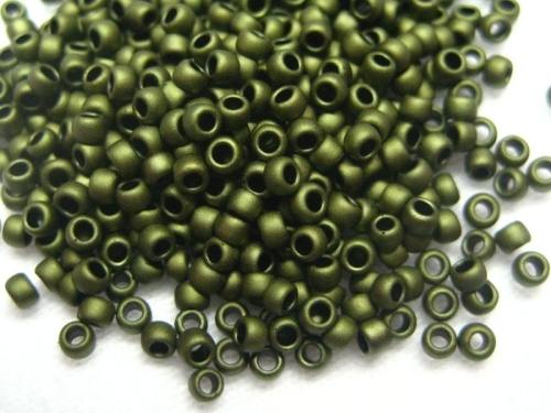 15/0 Rocailles TOHO Matte Color Dark Olive 10g