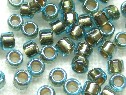 11/0 Delica TOHO Treasures Goldlined Aqua hellblau goldfarben 5g