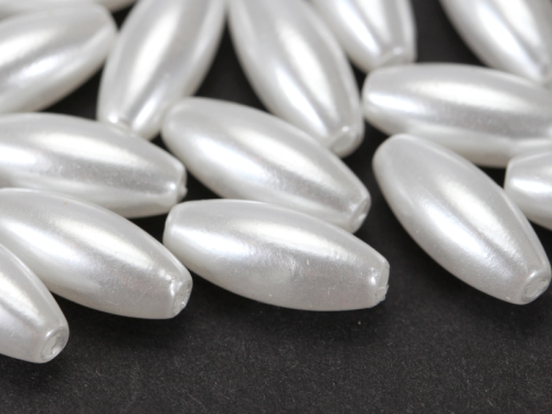 14mm Wachsoliven Wachsperlen Weiss Weiß Perlmuttschimmer White 20x
