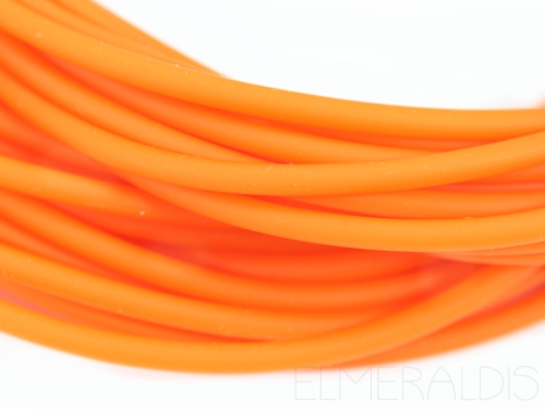 3 mm Kautschukband Meterware orange neon 50cm