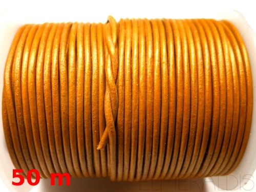 1 mm Lederband Metallic Yellow Dark Gold gelb 50m