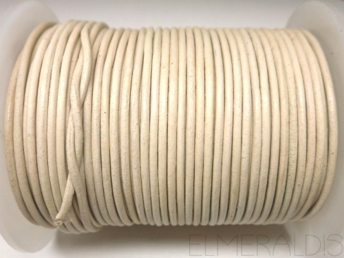 1 mm Lederband White weiss 1 m