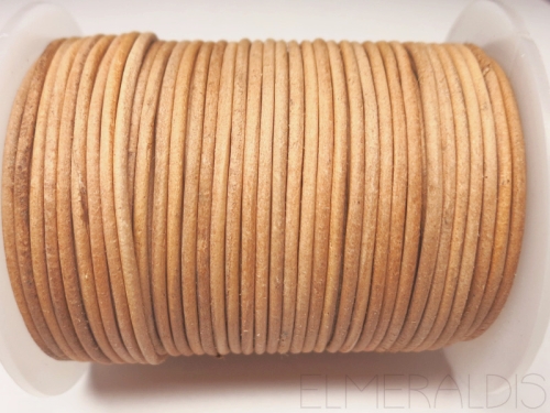 1 mm Lederband Natural hellbeige ungefärbt 1m