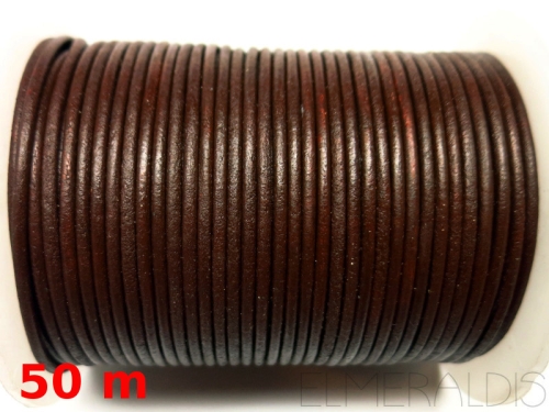 1 mm Lederband Coffee Brown dunkelbraun 50m