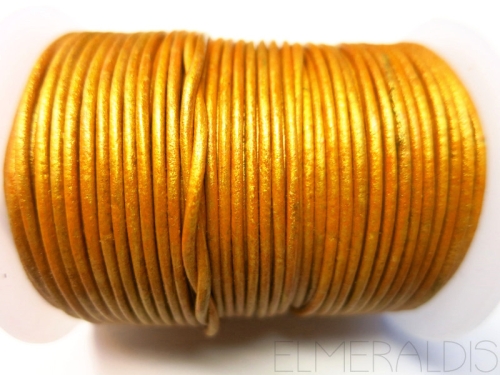 1 mm Lederband Metallic Gold gelb 1m