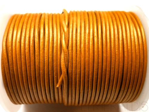 1,5 mm Lederband Metallic Yellow Dark Gold gelb 1m