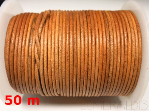 1,5 mm Lederband Dark Natural beige ungefärbt 50 m