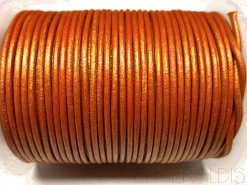 1,5 mm Lederband Metallic Cinnamon orange 1 m