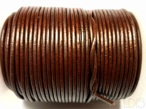 1,5 mm Lederband Metallic Copper braun 1 m