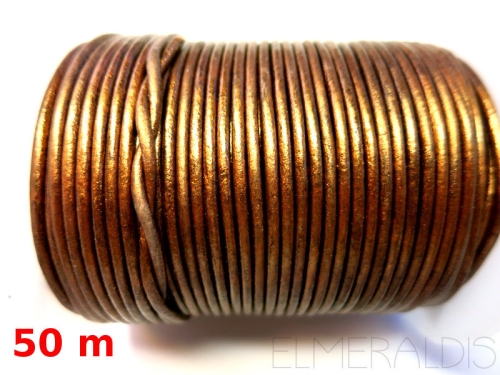 1,5 mm Lederband Bronze Metallic Rindleder 50m