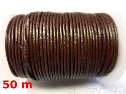 1,5 mm Lederband Chocolate Brown dunkelbraun 50 m