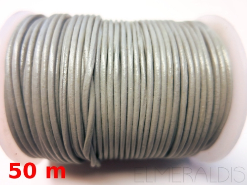 1,5 mm Lederband Light Grey Gray hellgrau 50 m