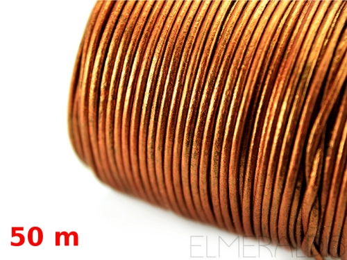 1,5 mm Lederband Metallic Light Copper kupfer 50m