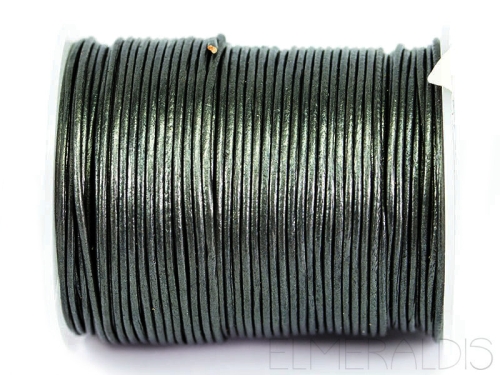 1,5 mm Lederband Metallic Grey grau 1 m