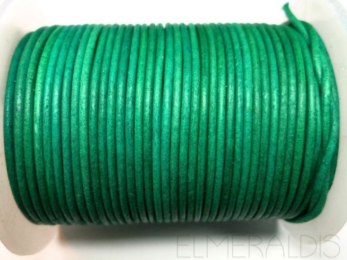 2 mm Lederband Dark Turquoise Green türkis 1 m