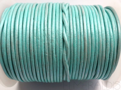 2 mm Lederband Metallic Pastel Blue hellblau 1m
