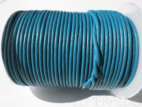 2 mm Lederband Blue 1 m