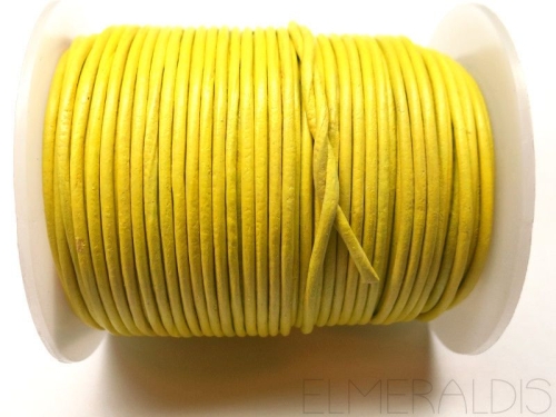 2 mm Lederband Canary Yellow gelb 1 m