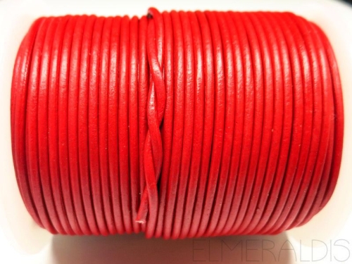 2 mm Lederband Red Rot 1 m