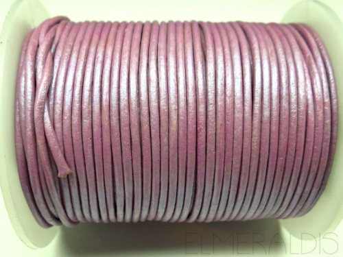 2 mm Lederband Metallic Pastel Purple violett 1 m