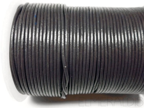 2 mm Lederband Dark Grey Grau 1 m