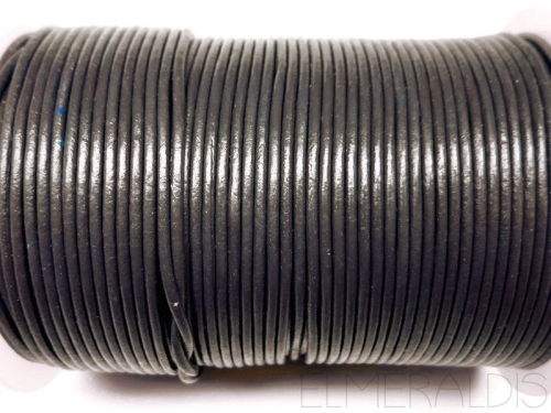 2 mm Lederband Dark Grey Gray dunkelgrau 1m