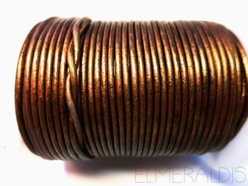 2 mm Lederband Metallic Bronze 1 m