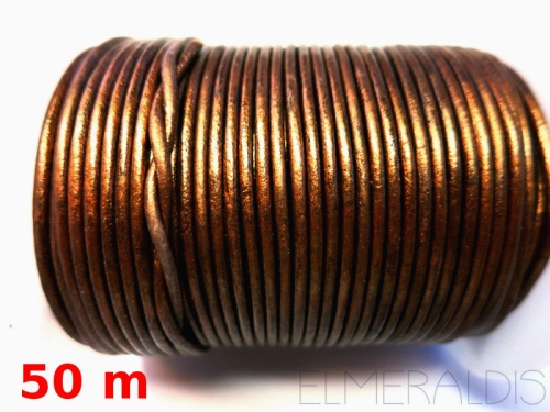 2 mm Lederband Metallic Bronze 50m