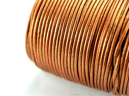 2 mm Lederband Metallic Light Copper kupfer 1 m