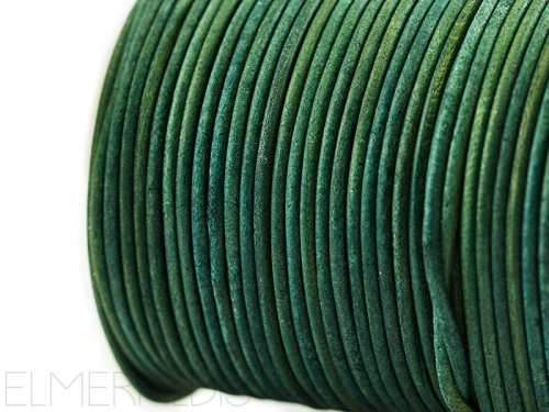 2 mm Lederband Light Blue Vintage Petrol grün blau 1m