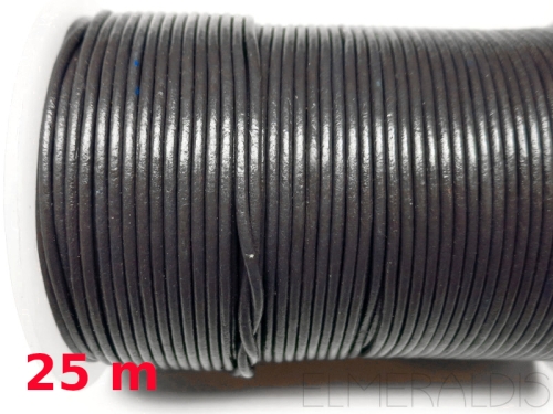 3 mm Lederband Dark Grey Gray dunkelgrau 25m