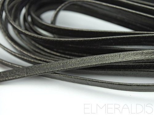 5mm Lederband Nappa flach Black Snake schwarz 20cm
