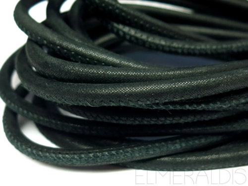4mm Nappa Lederband Black Matte schwarz 20cm