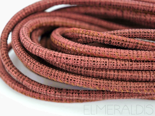 4mm Nappa Lederband Bordeaux Vintage Red rot 20cm