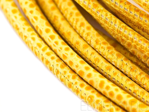 4mm Lederband Nappa Breed Style Yellow gelb 20cm