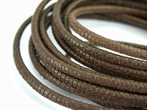 4mm Nappa Lederband Brown Snake 20cm