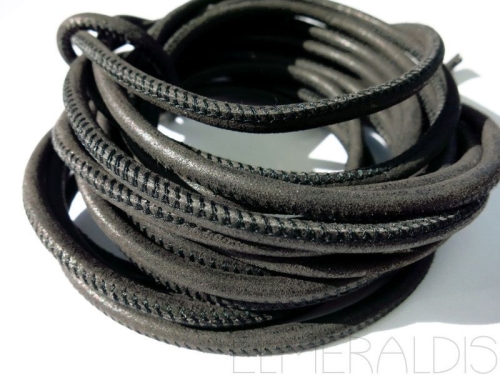 4mm Nappa Lederband Dark Gray Matt 20cm