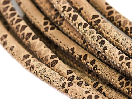 4mm Lederband Nappa Graphite Beige Paillettes hellbraun taupe 20cm
