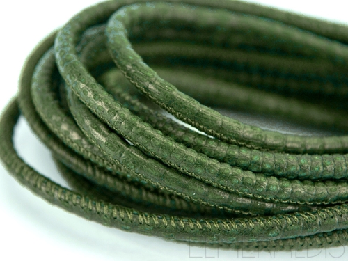 4mm Nappa Lederband Green Snake Style grün 20cm