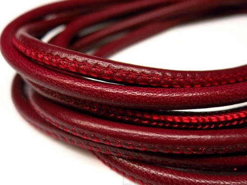 4mm Nappa Lederband Maroon rot 20cm