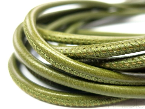 4mm Nappa Lederband Olive Green grün 20cm