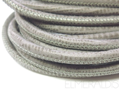 4mm Nappa Lederband Snake Light Gray grau 20cm