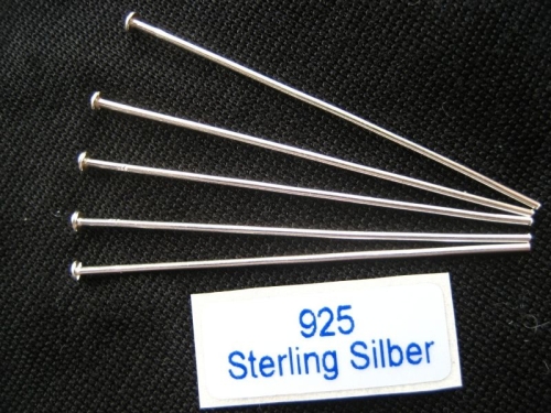 4x Nietstifte 925 Silber 30 mm x 0,8 mm