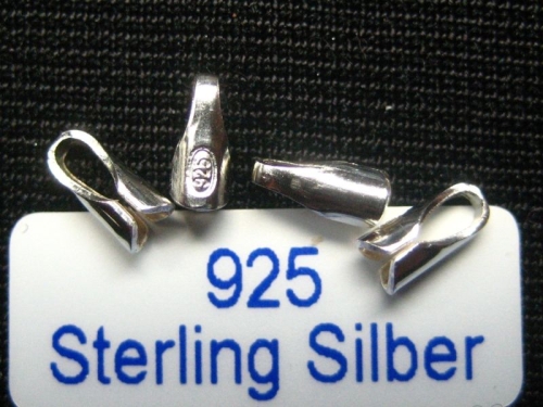 2 Endkappen 925 Silber 2,5 mm für Leder Kautschuk