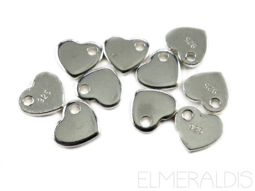 Stempelplättchen Herz 925 Silber gestempelt 2x