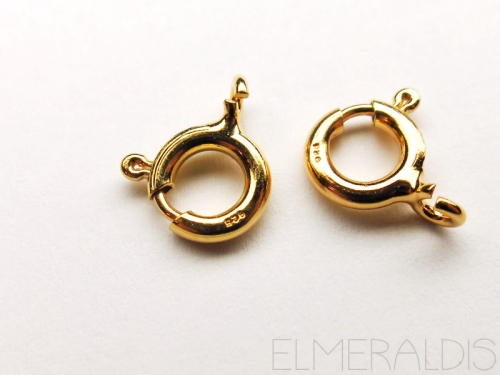 6 mm Federring 925 Silber vergoldet