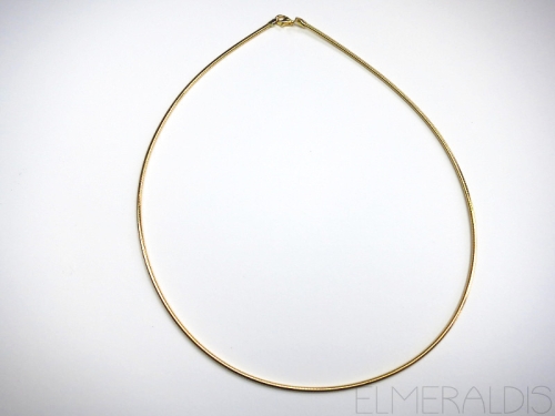 40 cm Omega Reif 925 Silber vergoldet 1,3 mm
